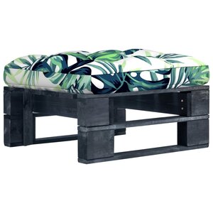 vidaXL Pouf palette de jardin noir bois de pin imprégné