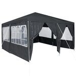 vidaXL Tente de fête avec 8 parois latérales Anthracite 4x4 m PE