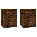 vidaXL Tables de chevet murales 2 Pièces chêne fumé 41 5x36x53 cm
