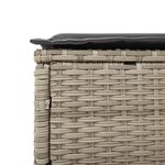 vidaXL Chaise longue avec table et coussin gris clair résine tressée