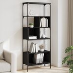 vidaXL Bibliothèque 5 niveaux noir 76x33x188 5 cm bois d'ingénierie