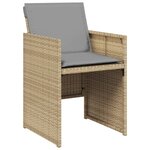 vidaXL Ensemble à manger de jardin coussins 7 Pièces mélange beige rotin