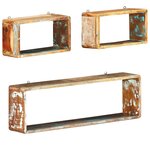 vidaXL Ensemble d'étagère cube 3 Pièces Bois solide de récupération