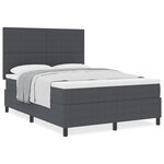 vidaXL Lit à ressorts avec matelas Gris foncé 160 x 200 cm Tissu en velours côtelé