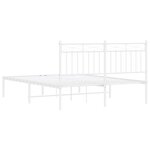 vidaXL Cadre de lit métal sans matelas et tête de lit blanc 135x190 cm