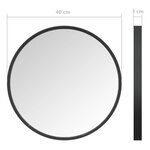 vidaXL Miroir mural Noir 40 cm