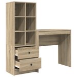 vidaXL Bureau Avec Rangement Chêne Sonoma Bois d'Ingénierie
