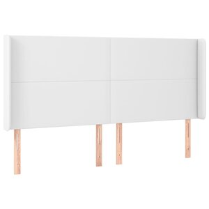 vidaXL Tête de lit avec oreilles Blanc 183x23x118/128 cm Similicuir