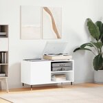 vidaXL Armoire à disques blanc 85x38x48 cm bois d'ingénierie