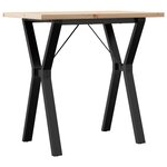 vidaXL Table à manger cadre en Y 80x50x75 5cm bois de pin massif fonte
