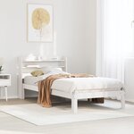 vidaXL Cadre de lit avec tête de lit sans matelas blanc 90x190 cm