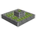 vidaXL Jardinière en gabion Acier galvanisé 120x120x20 cm