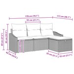 vidaXL Ensemble de canapé de jardin 4 pièces avec coussins gris poly rotin