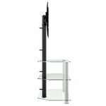 vidaXL Meuble TV d'angle 3 niveaux pour 32-70 pouces noir et argenté