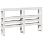 vidaXL Cadre de lit sans matelas blanc 135x190 cm bois de pin massif