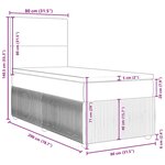 vidaXL Sommier à lattes de lit avec matelas bleu 80x200 cm velours