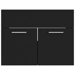 vidaXL Armoire d'évier avec lavabo intégré Noir Aggloméré