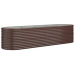 vidaXL Lit surélevé de jardin Acier enduit de poudre marron