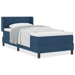 Lit à sommier box vidaXL avec matelas bleu 90x200 cm en tissu
