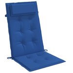 vidaXL Coussins de chaise à dossier haut lot de 4 bleu royal