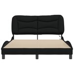 vidaXL Cadre de lit avec lumières LED noir 140x190 cm tissu