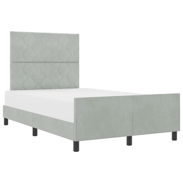 vidaXL Cadre de lit Gris clair 120x190 cm Velours