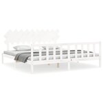 vidaXL Cadre de lit sans matelas blanc 200x200 cm bois massif de pin