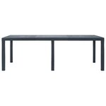 vidaXL Table de jardin Anthracite 220x90x72 cm Plastique Aspect rotin