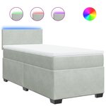vidaXL Sommier à lattes de lit et matelas Gris clair 90x200 cm Velours