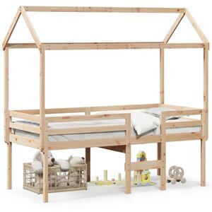 vidaXL Lit haut avec toit 80x200 cm bois de pin massif