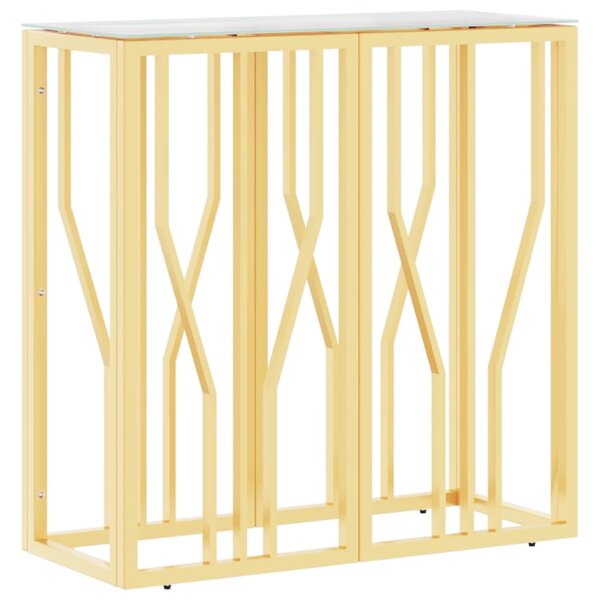 vidaXL Table console doré 70x30x70 cm acier inoxydable et verre