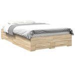 vidaXL Cadre de lit Chêne Sonoma 140x200 cm Bois reconstitué