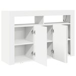 vidaXL Buffet Blanc Blanc Bois d'ingénierie 116 x 30 x 75 cm Moderne