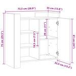 vidaXL Buffet blanc 73 5x35x75 cm bois d’ingénierie