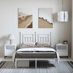 vidaXL Cadre de lit métal sans matelas et tête de lit blanc 135x190 cm