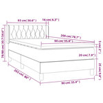 vidaXL Sommier à lattes de lit avec matelas Crème 90x200 cm Tissu
