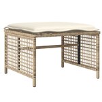 vidaXL Salon de jardin avec coussins 4 Pièces beige résine tressée verre