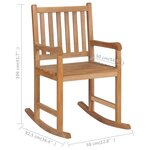 vidaXL Chaise à bascule avec coussin gris Bois de teck solide