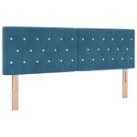 Lit Box Spring vidaXL avec Matelas & LED Bleu Foncé 140x200 cm Velours