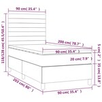 vidaXL Sommier à lattes de lit avec matelas Noir 90x200 cm Tissu
