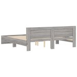 vidaXL Cadre de lit avec LED sans matelas sonoma gris 180x200 cm