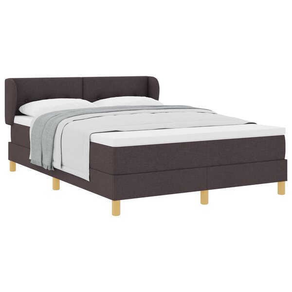 Lit Box Spring vidaXL avec matelas marron foncé 140x190 cm en tissu