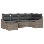 vidaXL Ensemble de Dîners de Jardin 6 Pièces avec Coussins Gris en Rattan