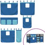 vidaXL Lit mezzanine enfants avec rideaux sans matelas bleu 90x190 cm