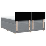 vidaXL Sommier à lattes de lit avec matelas Gris clair 200x200cm Tissu