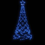 vidaXL Sapin de Noël avec piquet Bleu 200 LED 180 cm