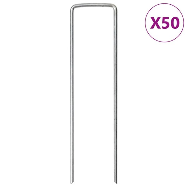 vidaXL Piquets de sol en forme de U 50 Pièces 15x3 5 cm acier galvanisé