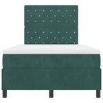 lit box spring vidaXL avec matelas et LED vert foncé 120x190 cm en velours