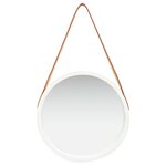 vidaXL Miroir mural avec sangle 40 cm Blanc