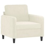vidaXL Fauteuil avec repose-pied Crème 60 cm Velours